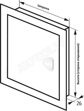 Люк сантехнический из нержавеющей стали с ручкой глянцевый Люк сантехнический из нержавеющей стали с ручкой глянцевый