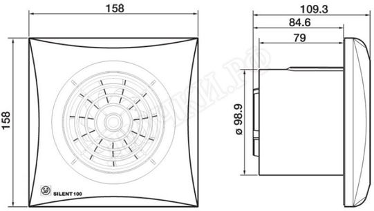 Вытяжной вентилятор Soler & Palau SILENT-100 осевой Вытяжной вентилятор Soler & Palau SILENT-100 осевой